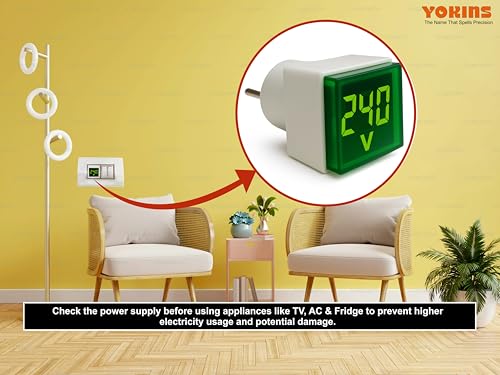 Image of YOKINS YP-AV Plug-In Digital Voltmeter | LED AC Voltage Tester | Compact & Portable | 50-500V AC | High Precision, Easy Plug-and-Play for continuous measurement of AC Voltage (Set Of 2Pcs)
