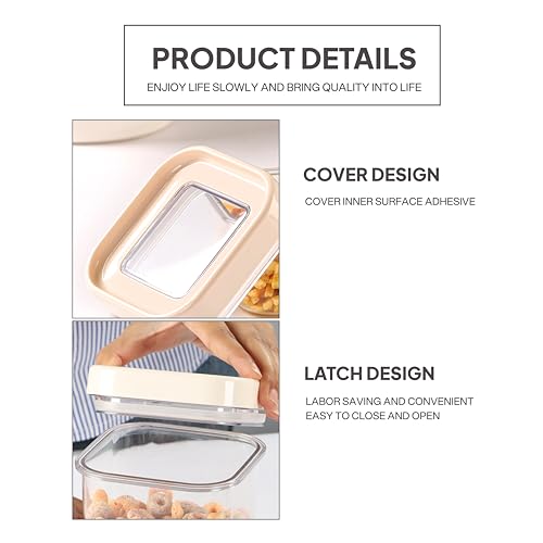 Image of CELLO Airlock Square Pet Storage Jar for Kitchen Set of 2 Pcs 450ml Transparent | Freezer & Fridge Safe Stackable Airtight Kitchen Storage Container Jar Set for Bread Cereal Coffee Fruits Pasta Spices