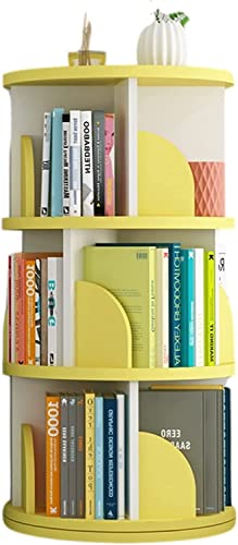 Estantería de esquina giratoria 360° alta para libros y organización infantil