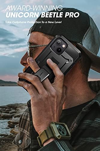 SUPCASE Unicorn Beetle Pro Full Body Rugged Holster Case for 6.1 Inch iPhone 13 (2021), Thermoplastic Polyurethane (TPU) Polycarbonate, with Built-in Screen Protector, Black