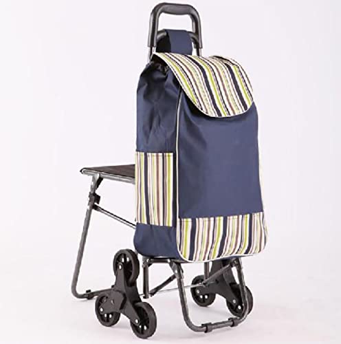 MFLASMF Faltbarer Allzweckwagen, sechsrädriger Kletter-Einkaufswagen, wiederverwendbarer Einkaufswagen, Trolley-Wagen mit Griff für den Lebensmitteleinkauf Cover