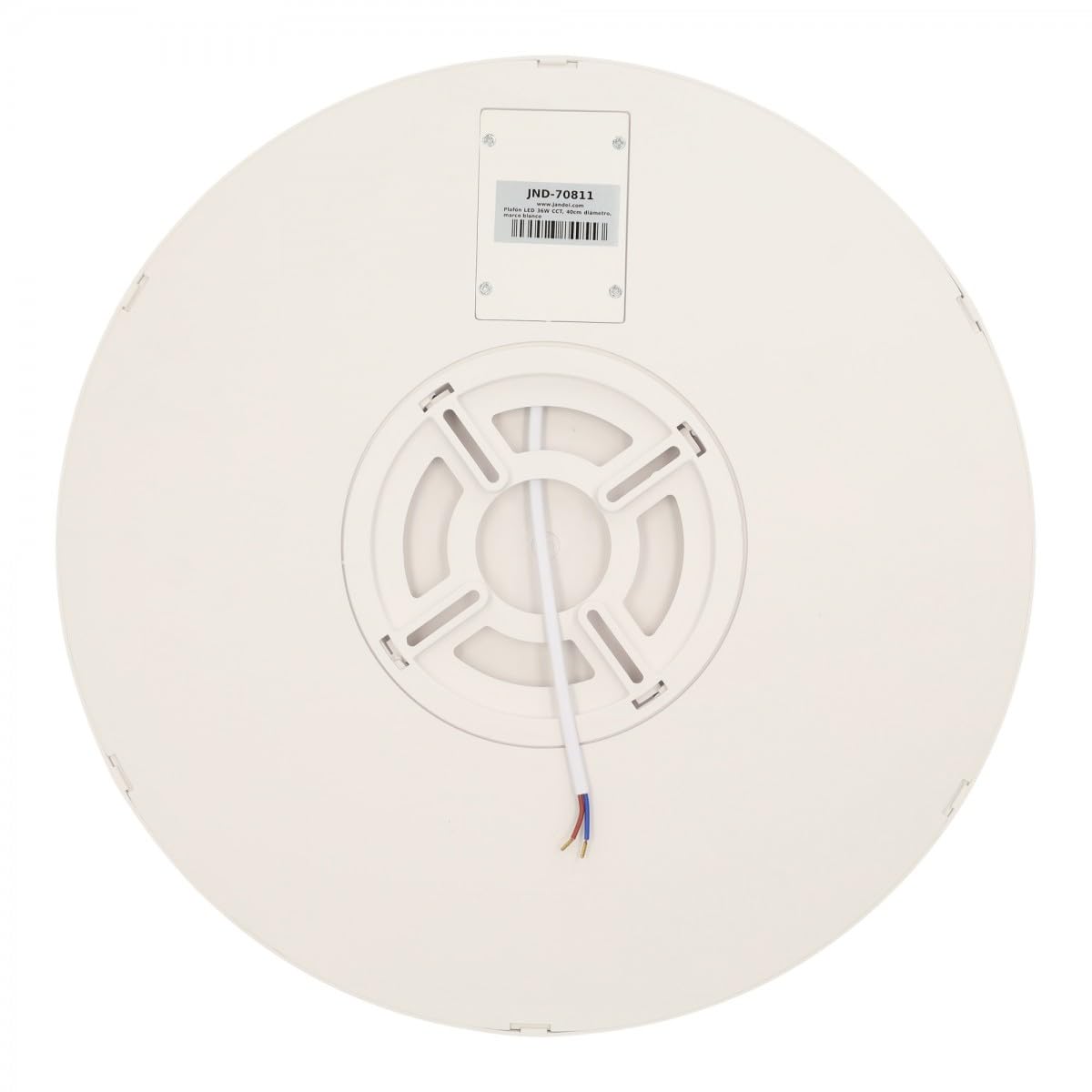Jandei - Plafón LED 48W Tricolor 3000K-4200K-6000K, 59,5 cm diámetro, marco blanco. Instalación en Superficie. Perfecto para Dormitorio, Salón, Cocina, Hogar, Negocio.