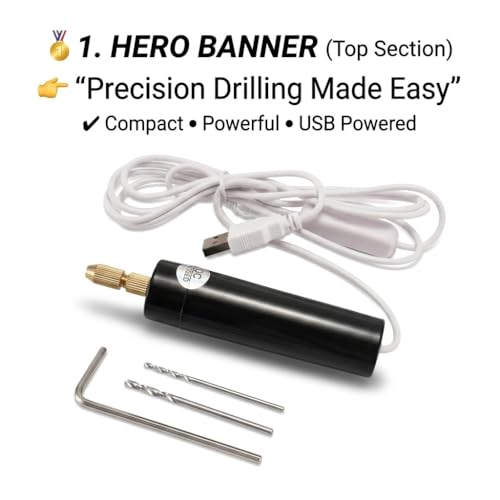 Image of 53ARTS Mini Electric Corded Hand Drill Kit - Precision Drill Machine for Jewelry Making, DIY Crafts, Resin Art, Wood & Plastic Projects