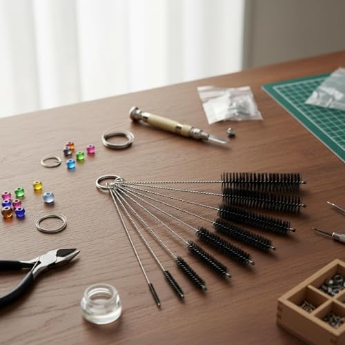 14-teilige Reinigungsbürsten-Set, 100cmStrohhalmbürste Rohrbürste lang aus Edelstahl mit Weichen Nylonborsten, Flaschenbürste Lang,Schlauchbürste für Flaschen, Aquarienrohre,Kühlschrankabläufe, ﻿