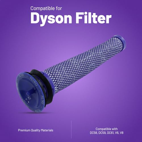 Reliapart Washable Pre-Motor Filter (3 Pack) Compatible For Dyson V6, V7, V8 DC58 DC59 DC61 Vacuum Cleaners Improves Filtration Traps Fine Dust Easy Maintenance Long Lasting - 965661-01