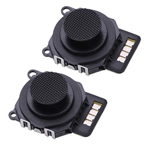 CHEOTIME 2 Pcs Analogique 3D Bouton Joystick pour PSP 2000, Switch Joystick De Remplacement sans Fil Professionnel Joystick Rocker avec Cap Réparation Remplacement pour PSP 2000 Noir