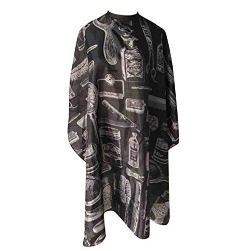 RMI Anti-static Printed Haircut Cloth Hair Beauty Cape Hairdressing Apron Haircut Cape barber cape Hairdresser Apron,Black