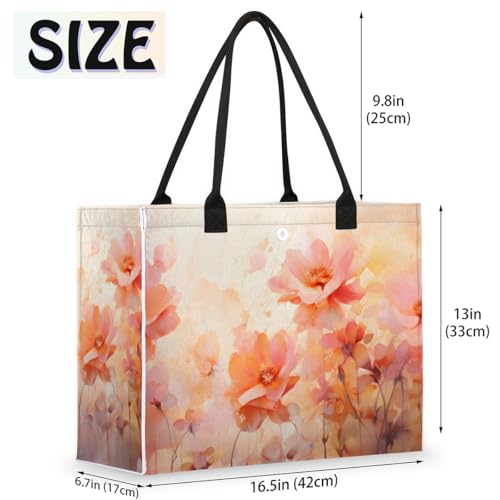 Yellow Ink Flower Tote Bag for Women Large Beach Bag Reusable Tote Bags for Work Travel Beach Shopping2