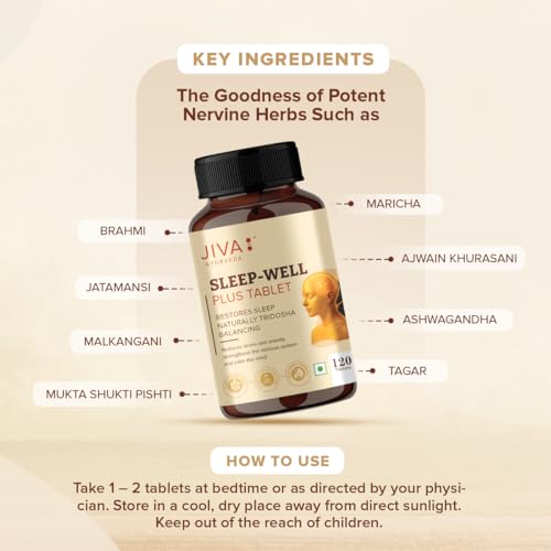 Image of Jiva Sleep Well Tablets, Restores Natural Sleep, Non-Habit Forming Supplement, Strengthens Nervous System, 240 Count, Pack of 2