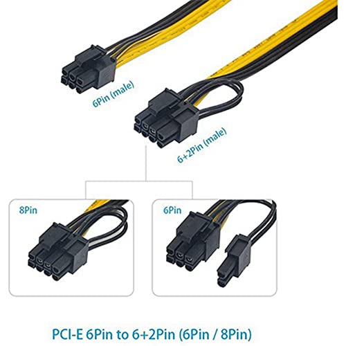 Câble PCI-E 6 broches à 8 broches de 100cm pour alimentation GPU