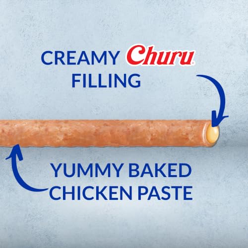 Image of INABA Churu Rolls for Dogs, Soft & Chewy Baked Chicken Wrapped Filled Dog Treats, 0.42 Ounces Each Tube, 48 Tubes Total, Chicken with Salmon Recipe