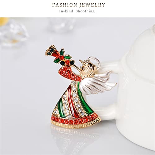 Broche de Noël ange en émail et strass colorés pour customiser vos robes et pulls d'hiver - 3