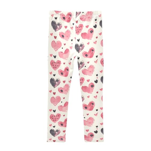 Hearts Silhouette Girls Leggings Athletic Pants Tights Stretch Bottom2