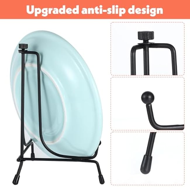18Pcs Black Iron Plate Stands for Display, 3 Size Anti Slip Easel Plate Holder - 4, 6, 8 Inch Decorative Metal Display Stand for Picture Photos Frame Plaque Decorative Platter Table Artwork