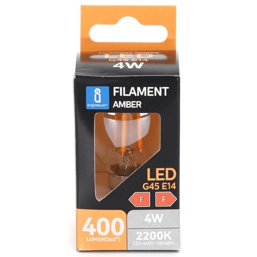 Blendend Bombilla LED de filamento G45 E27 4W ámbar - Iluminación decorativa, eficiente y cálida para hogares y espacios comerciales.