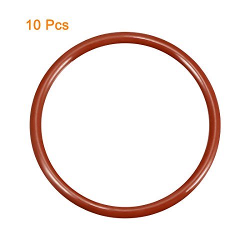 sourcingmap Silicone O-Ring, 44mm OD, 37.8mm ID, 3.1mm Width, VMQ Seal Rings Gasket, Red, Pack of 10, 37.8mmx44mmx3.1mm - Image 2