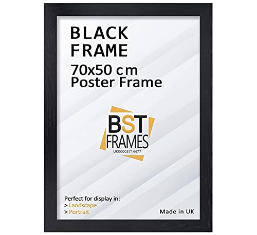 50x70cm Frame Black In Clear Perspex Front & Wall Mounting - Use In Picture Frames - 50x70cm Photo Frame - Photo jigsaw Frame - Puzzle Frame 70x50cm