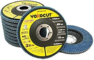 YOKOCUT Flap Discs 115mm 80 Grit, Abrasive Sanding Discs Flap Wheel, Grinding Wheels Discs for Angle Grinder, 10-Pack