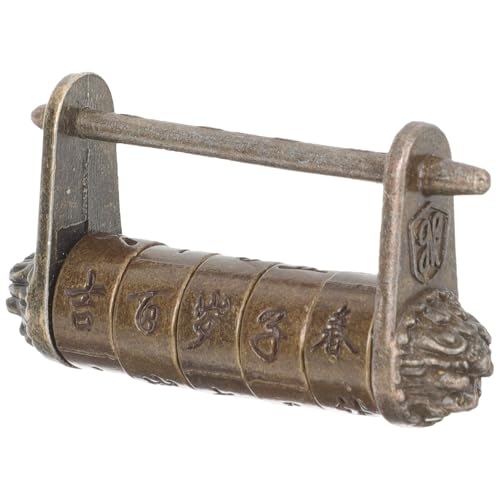 NUOLUX ビンテージ風古代文字パスワード南京錠 小型属製装飾ロック 木箱 ジュエリー キャビネット用レトロ ロック