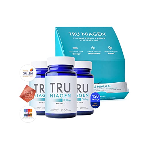 NAD Supplement More Efficient Than NMN - Nicotinamide Riboside for Healthy Aging | Cellular Energy Metabolism, Repair - 3X 30 Count, 300mg Capsules + 1x 300mg 30 Day Supply Stick Powder Packs