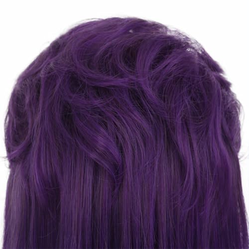 Image of Swiking Purple Mullet Wigs for Women 80s Rocker Shaggy Layered Fluffy Wig Shoulder Length Hair Cosplay Halloween Costume Wigs(Purple)