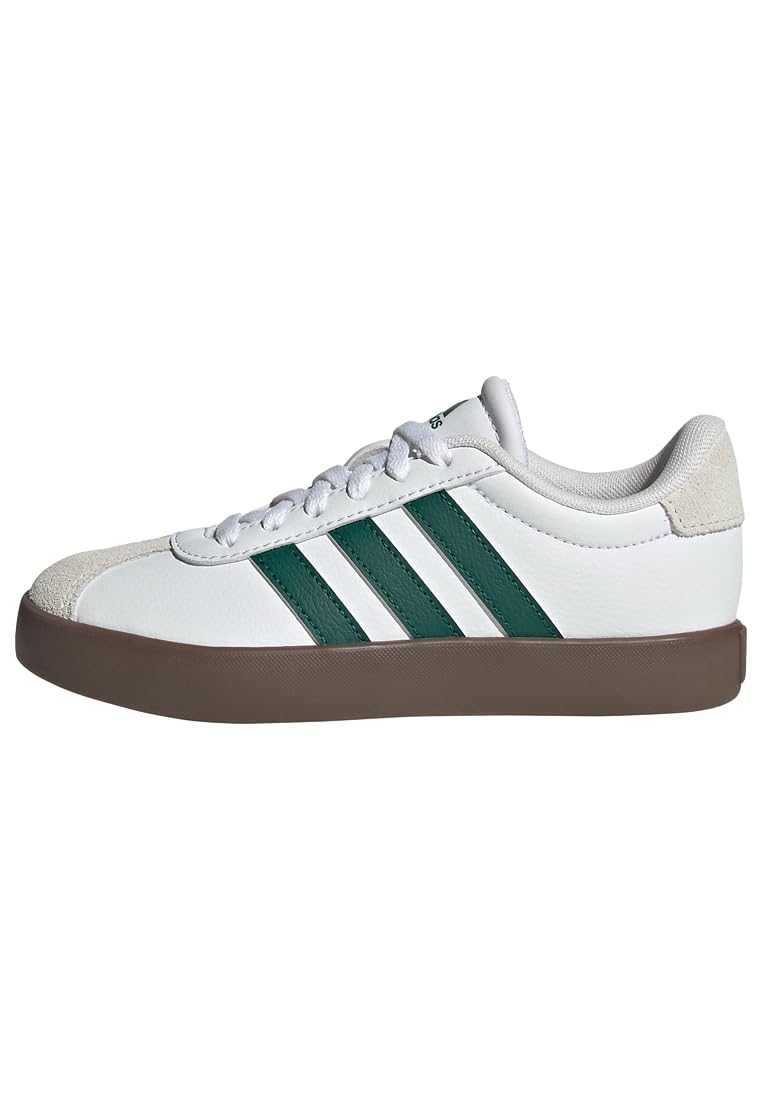 adidas Unisex Kids Vl Court 3.0 Kids Shoes, FTWR White/Collegiate Green/GUM5, 6 UK