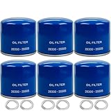 6PCS 26300-35505 Engine Oil Filter & Drain Plug Gasket 21513-23001 Fit for Hyundai, Kia Replaces