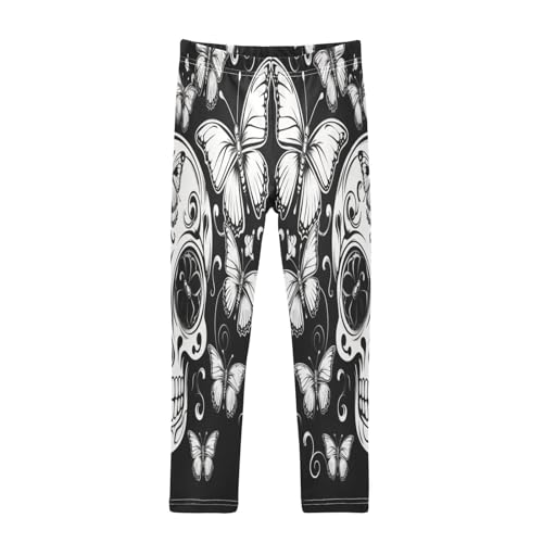 Toddler Girls Leggings Printed Yoga Pants Leggings Skull Head Butterfly for Kids