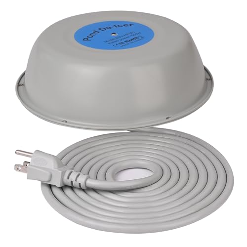 Tosnyr 500W Pond Heaters for Outdoor Ponds with Fish Thermostat Controlled De-Icer with Oxygen Exchange 10 FT Cord Die-cast Aluminum EVA Foam Inside LED Indicator Safety Listed