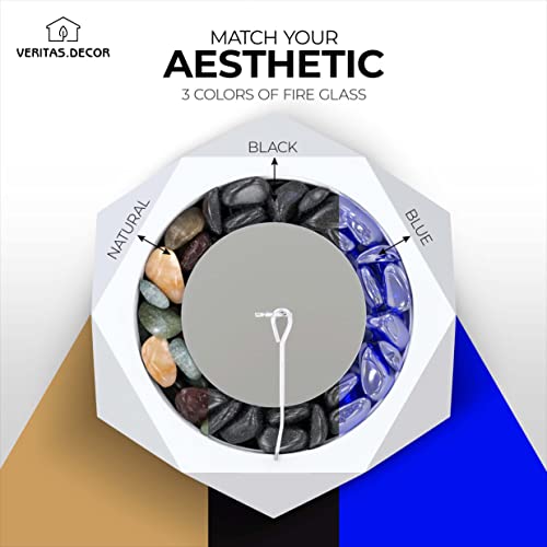 Veritas Decor Indoor Tabletop Fire Pit - Concrete, Polished Mini Fire Pit, Portable Indoor Fire Pit, Clean Burning Mini Fireplace With Fire Glasses For Indoor & Garden #TOP7
