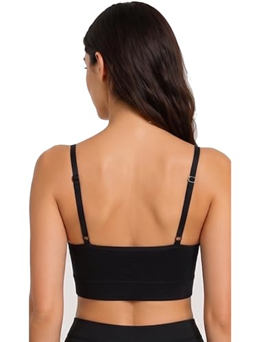 Image of Women Cotton Sports Bra with Removable Pads | Adjustable Straps | Non-Wired Padded Everyday Bra | Comfortable Yoga, Gym, Bra (Size 28 to 34)