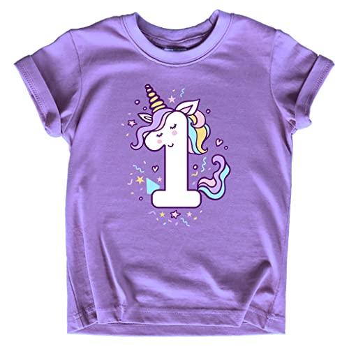 Unicorn 1st Birthday Shirts for Toddler Girls Outfit 1 Year Old One First Shirt