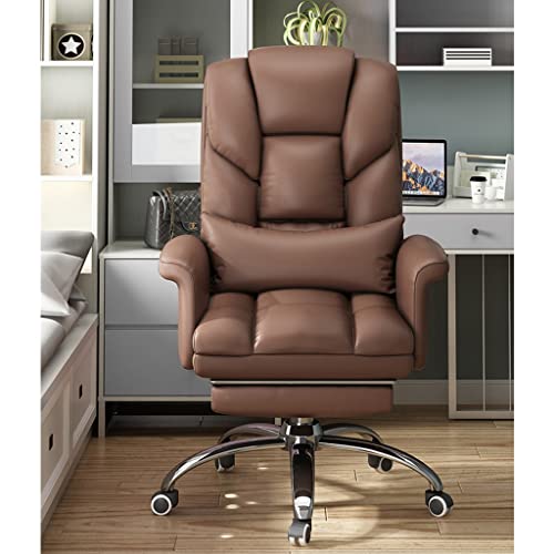 Chaise de bureau ergonomique réglable et inclinable marron