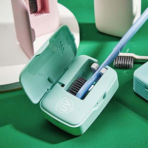 gfu toothbrush sanitizer case rechargeable portable toothbrush cleaner fits for all toothbrushes head used for home travel camping business trip green