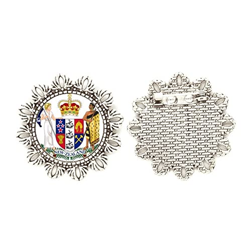 Broche de plata con emblema nacional de Nueva Zelanda, insignia de Oceanía