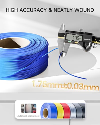 Image of Creality PETG Filament Refill 1.75mm 3D Printer Filament, 1kg (2.2lb) Refilament for Bambu Lab Reusable Spool, Dimensional Accuracy ±0.03mm, Blue