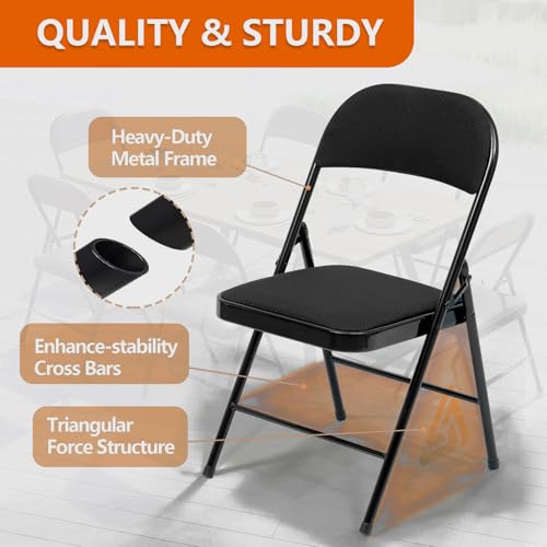 Fenbeli PADDED FOLDING CHAIR With Steel Frame For Events Office Wedding Party thumb #3