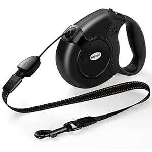 Retractable Dog Leash, 26 Ft Heavy Duty Pet Walking Leash for Small Medium Large Dogs up to 110lbs, Anti-Slip Handle, 360 ° No Tangle, Nylon Tape, One-Handed Brake