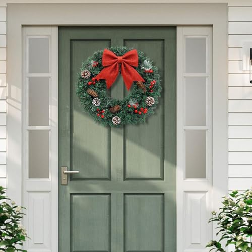 Couronne de Porte de Noël résistante pour façade et entrée extérieure - 4