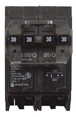 Cutler Hammer Circuit Breaker Double Pole 30/30 Amp 1 " Spaces Bulk3