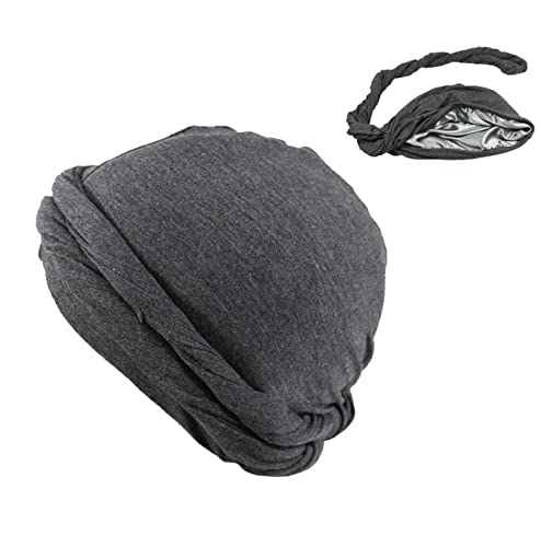 XGOPTS Turbante Durag da uomo Halo Turbante da uomo Turbante da uomo foderato in raso sciarpa per la testa protezione solare traspirante tinta unita turbante per sport all'aria aperta jogging ciclismo