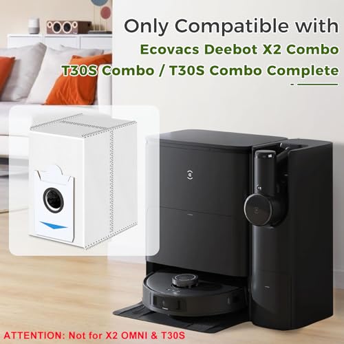 10 Stück Staubbeutel für Ecovacs T30S Combo / T30S Combo Complete Staubsauger Absaugstation, Ersatzbeutel Zubehörset Antibakterieller Staubsaugerbeutel Ersatzteile (Nicht für T30S)