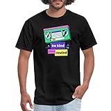 Spreadshirt Be Kind Please Rewind VHS Retro Vaporwave Aesthetic Men's T-Shirt, L, Black