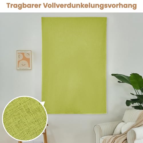 Jilron Selbstklebender Verdunklungsvorhänge, 100% Lichtundurchlässig,Ohne Bohren, Einfache Installation, Thermovorhang… – Ansicht 6