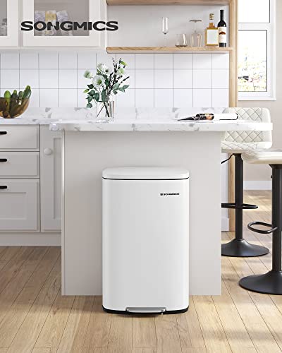 Songmics ULTB050W01 13 Gallon (50 L) Trash Can, Stainless Steel Kitchen Garbage Can, Recycling Or Waste Bin thumb #1