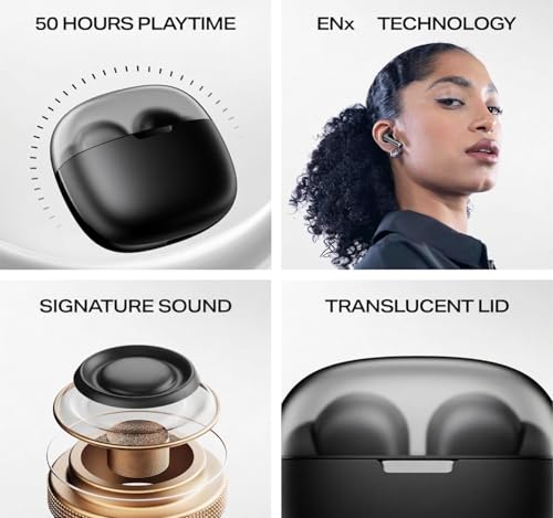 Image of Original Wireless Earbuds for Boat Airdopes 212, Bluetooth 5.3, ENx Calling Mic, Gaming Low Latency, Fast ASAP Charging, IPX4 Water Resistant, Rich Bass Sound, Voice Assistant Enabled (Black)