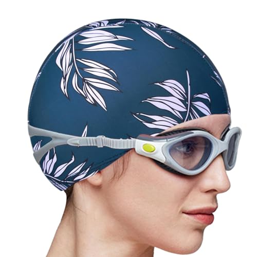 Swim Hat For Women,Polyester Spandex Material Fashion Print Swimming Hat For Girls - Universal Compatibility Vacation Accessory 