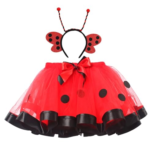Vestido de niña con falda tutú de doble red en serie de animales, adecuado para bailarina, falda de red, vestido infantil, carnaval, disfraz de escenario, rojo, 2-4 años