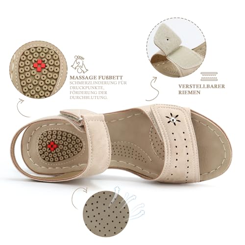 Sandalias cómodas mujeres JABASIC ortopédicas para caminar 4