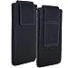 Produktbild Echt Leder Gürtel universal Handytasche 5XL kompatibel mit LG K51s / Motorola Moto G 5G Plus / G9 Play - Samsung Galaxy A21s A42 A71 M51 - S21 Ultra - Xiaomi Redmi Note 9 Pro - Handy Tasche schwarz